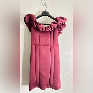 Elegant Ruffled Pink Dress